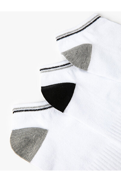 Koton Σετ 3 κάλτσες μποτάκια με λεπτομέρεια πολύχρωμες ρίγες