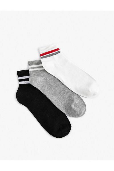Koton Set of 3 Striped Booties Socks