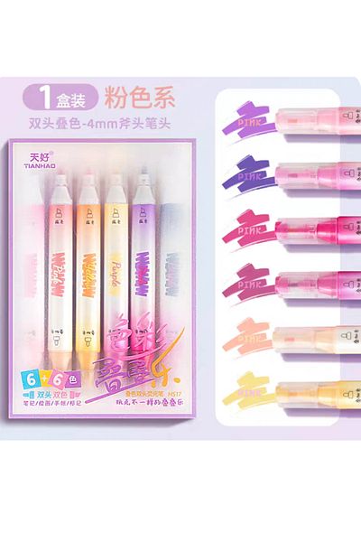 TOUCH SKETC Set of 6 Double Taffed and Double Color Phosphorescent