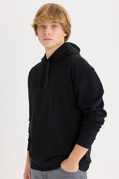 DeFacto Boxy Fit Basic Plain Sweatshirt mit Kapuze D0852AX24AU
