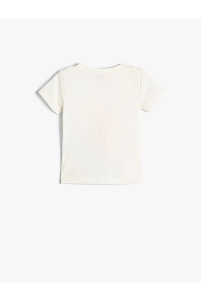 Koton Flamingo T-Shirt - Short Sleeve Crew Neck, Cotton