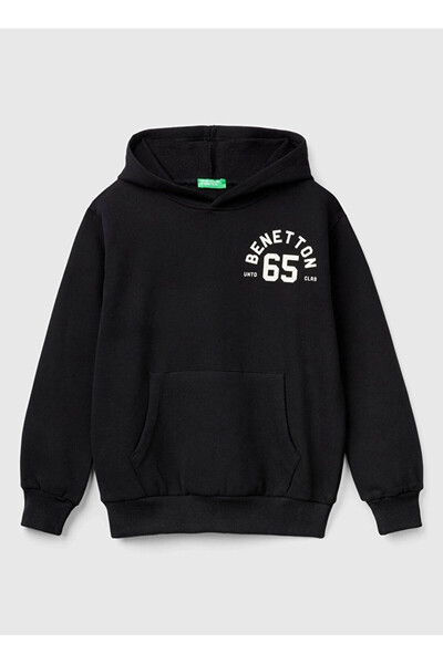 Benetton Baskılı Erkek Çocuk Siyah Sweatshırt 3EB5C203U 100