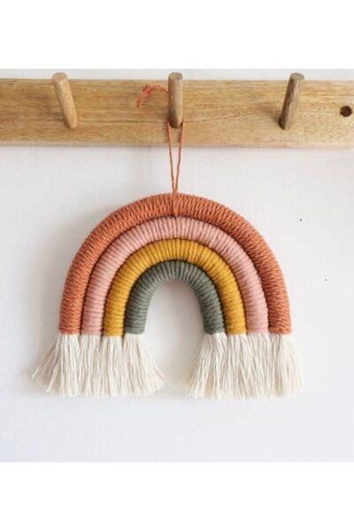 Rainbow Shaped Macrame Stylish Wall Ornament 87685675464564654