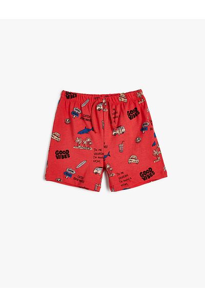 Koton Shorts Summer Themed Printed Cotton