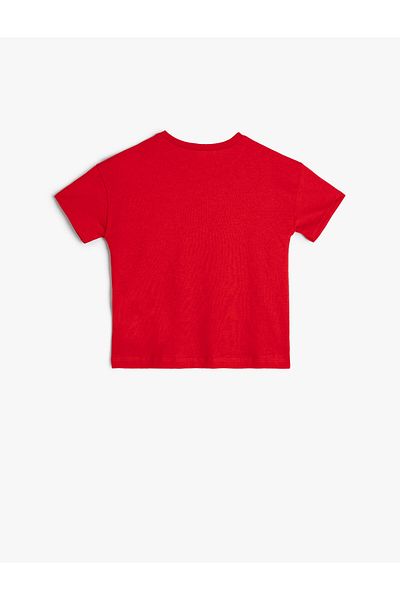 Koton T-Shirt Short Sleeve Crew Neck Floral Printed Cotton