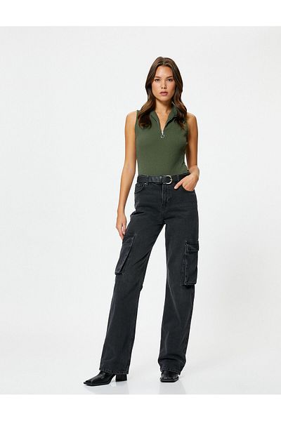 Koton Light Slim Fit Athlete - Half Zipper, Stand Collar