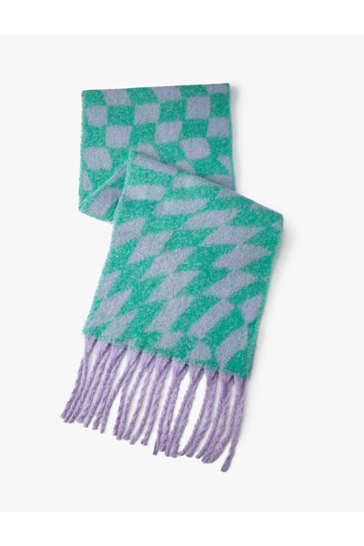 Koton Eșarfă în carouri ciucuri cu textura moale