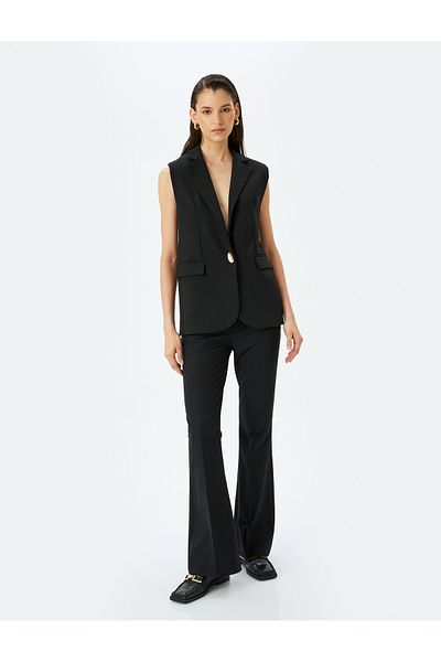 Koton New Season Slim Fit Pocket Extra Long Spanish Leg Fabric Trousers