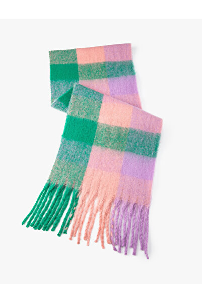 Koton Eșarfă cu ciucuri cu textura moale în carouri