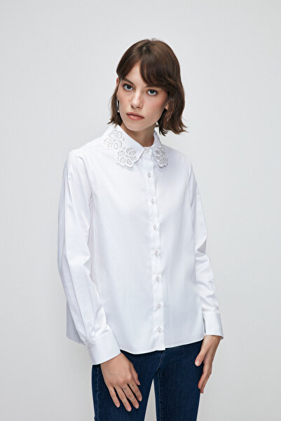 Love My Body Shirt with Embroidered Collar