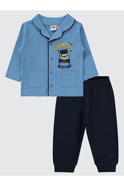 Batman 6-18 Months Baby Boy Pajama Set - Light Indigo