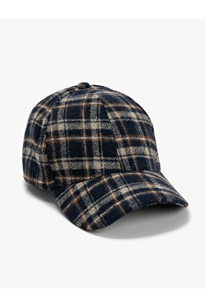 Koton Cap Hat Plaid Patterned Wool Blend