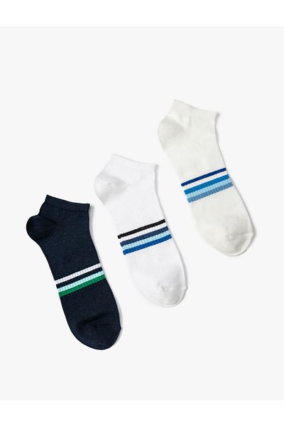 Koton Set de șosete papuci 3 piese multicolore cu model dungi
