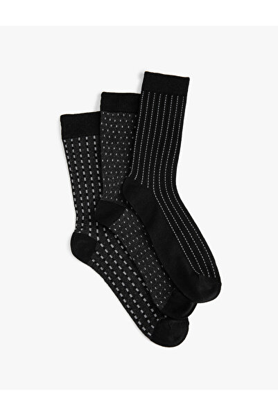 Koton Комплект чорапи с геометрични шарки от 3 части