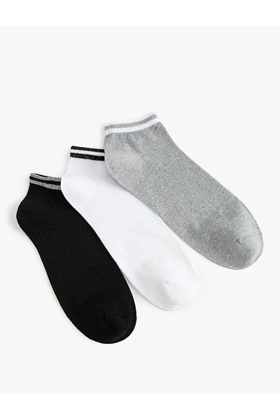 Koton Set of 3 Booties Socks with Multicolored Stripe Detail