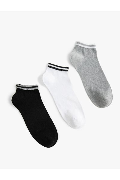 Koton Set of 3 Booties Socks with Multicolored Stripe Detail
