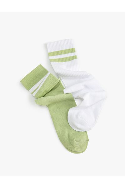 Koton Set de 2 șosete cu detaliu dungi multicolore