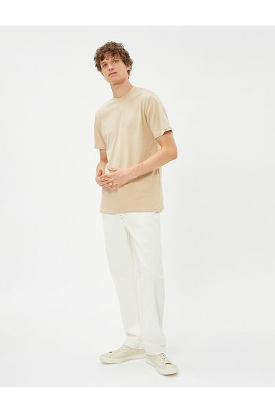 Koton Основна тениска Slim Fit, памук с кръгла яка