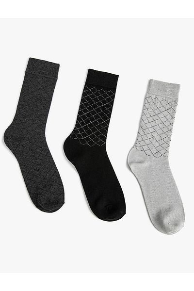 Koton Set șosete din 3 piese cu model geometric multicolor