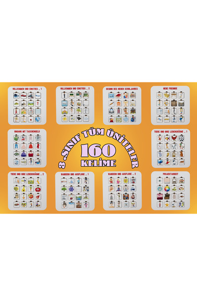 Eğiten Oyunlar 3. Sınıf Tüm Üniteler-160 Kelime | Artikelli Almanca Puzzle Set