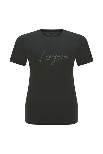 DOSXX Men's Luckyman Printed Classic Fit 0 Collar T-Shirt