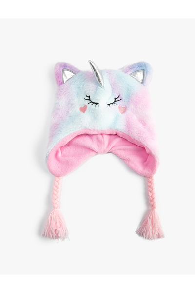 Koton Peluş Unicorn Bere Kulak Kapaklı İçi Polarlı