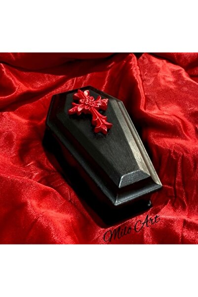 Milo Art Haç Figürlü Kutu Coffin Kutu Takı Kutusu Tabut Kutu Cilalı 12 Cm