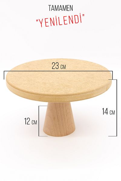 na neşeli ahşap 'Renewed' 23 cm Wooden Leg - Cake Presentation Product, Birthday, Birthday, and Wedding Engagement Promise Celebration