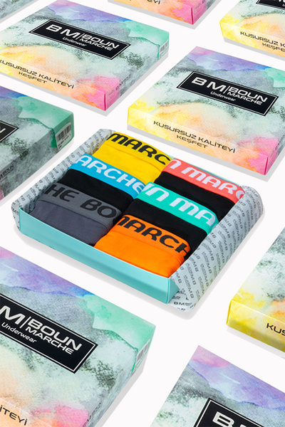 BOUN MARCHE Erkek Boxer Likralı Premıum 6'lı Kutu LEONARD