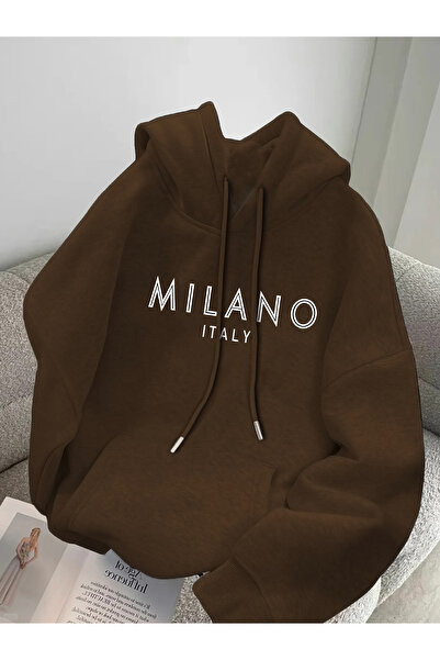 Lider Leather Φούτερ με στάμπα με κουκούλα - Μείγμα βαμβακιού και πολυεστέρα,...