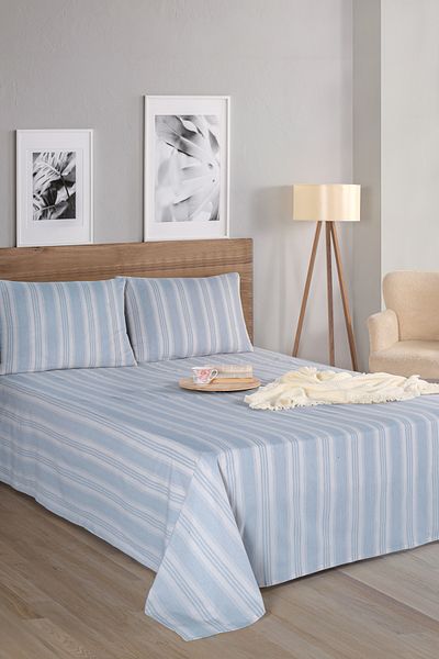 Eponj Home Sport Striped Double Set - Sheets and Pillowcases, Gray Soft Line