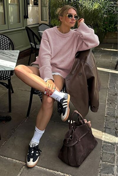 Bisiklet Yaka Oversize Triko Kazak