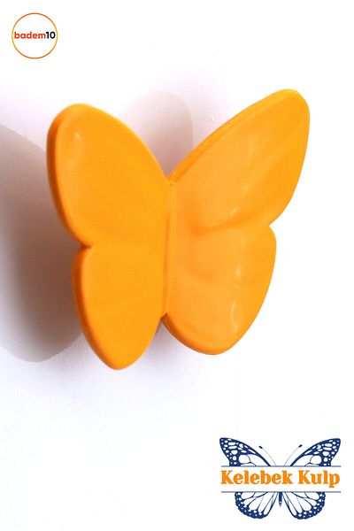 Badem10 Plastic Fluture Portocaliu Camera Copiilor Fata Baiet Dulap Mobilier Sertar Bucatarie 1 Buc Maner Mâner