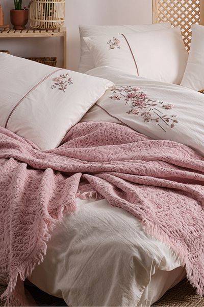 Unica Mira Piqued Duvet Cover Set Powder - 7 Pieces