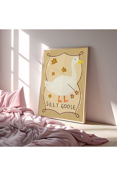 Sweetco Αφίσα χωρίς πλαίσιο Silly Goose Duck |   Πάπια, χήνα, αστεία αφίσα ζώων
