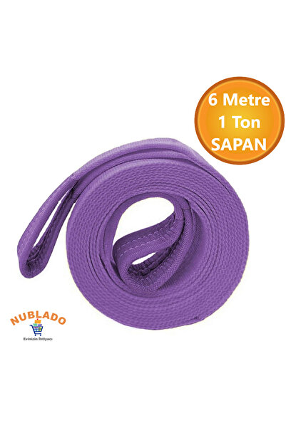 NUBLADO Vinç Sapan Polyester Spanzet 1 Ton 6 Metre Lila Sağlam Yük Kaldırma T...