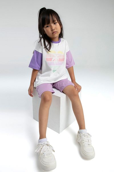 Rolypoly Girl's Purple Bermuda Set
