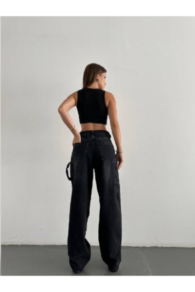 DK 49 JEANS High Waist Loose Cut Belt Detailed Baggy Jean Women's Jeans