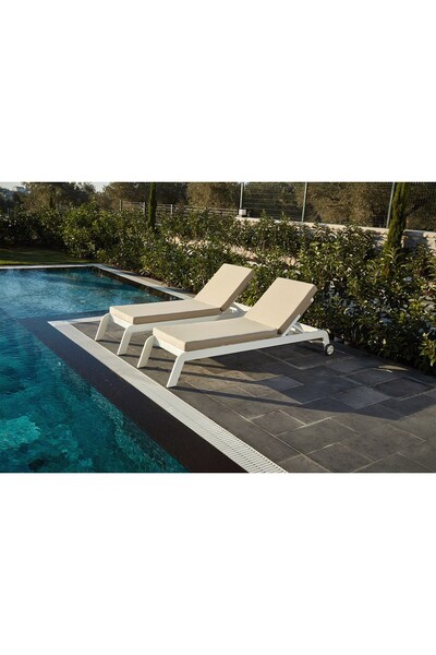 Erinöz Lora Alüminyum Şezlong - Beyaz - 1 Adet