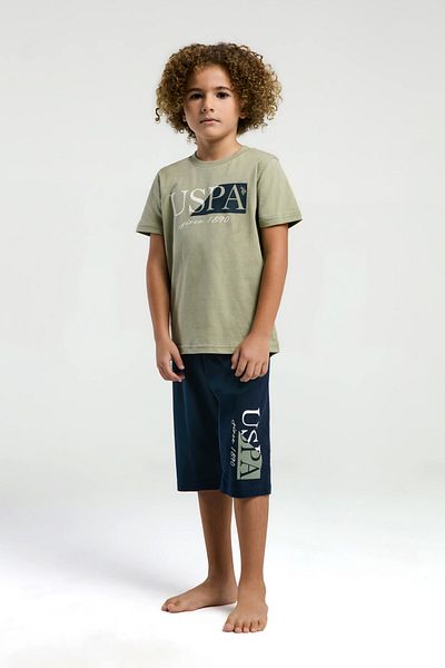 U.S. Polo Assn. U.S. Polo Assn. Boy's Green Capri Set