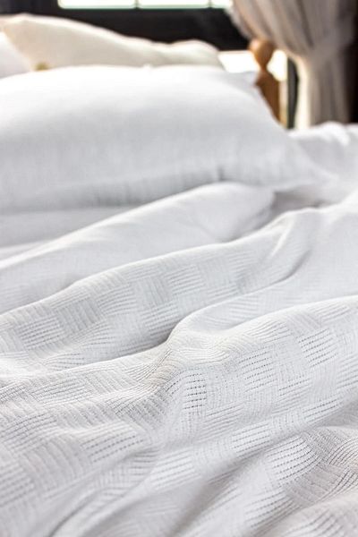 Cozy Nest Wicker Patterned Bedspread Hotel Type Luxury Pique/Single Pique White 160X220Cm