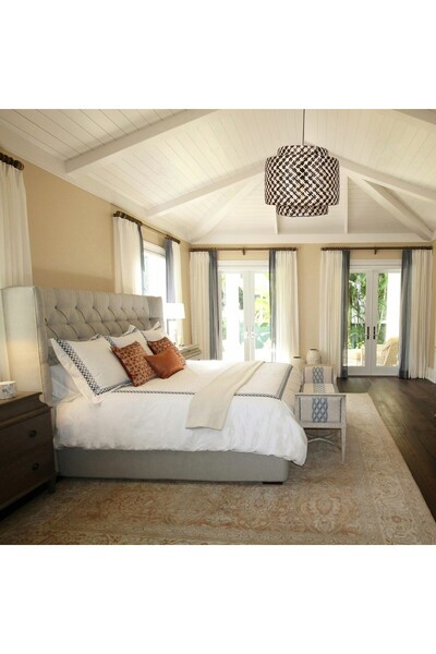 Mylamp Sitrus 40x37 cm. Siyah / Naturel Bambu Avize