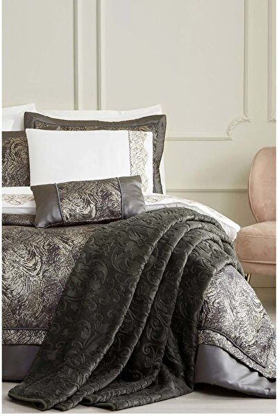 Özdilek 11 Parça Çeyiz Seti (Battaniye+Nevresim Takımı+Yatak Örtüsü)-Wind Antrasit