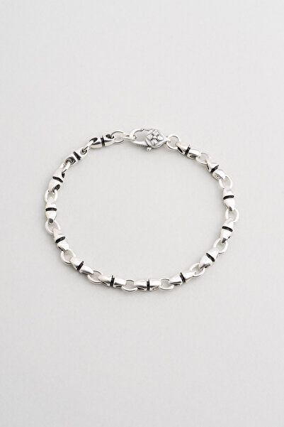 So CHIC... Siyah Detaylı Çelik Erkek Bileklik