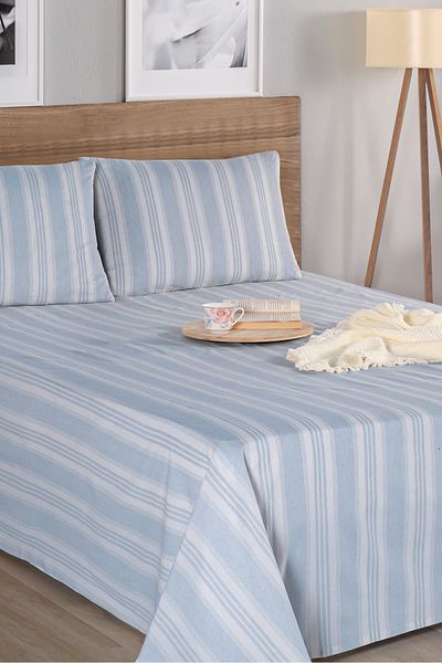 Eponj Home Sport Striped Double Set - Sheets and Pillowcases, Gray Soft Line