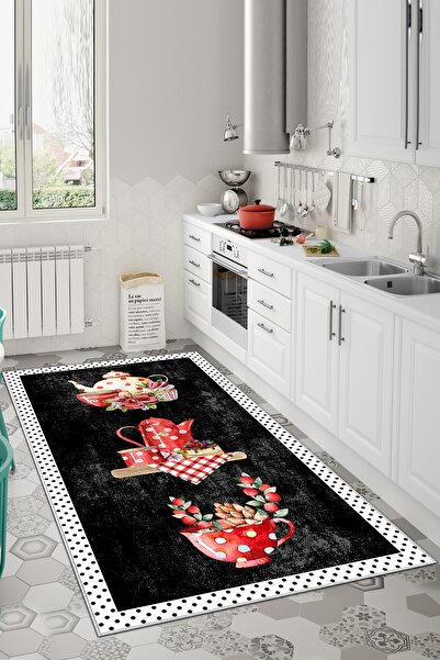 Confidence Home Dijital Baskı Yıkanabilir Kaymaz Taban Mutfak Halısı
