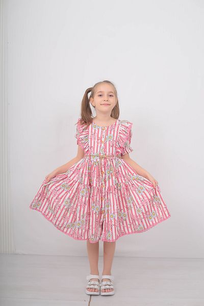 Filizdens Kids Rochie pentru fete Rochie din muselina din bumbac organic cu model de margarete Rochie casual pentru petrecerea de aniversare