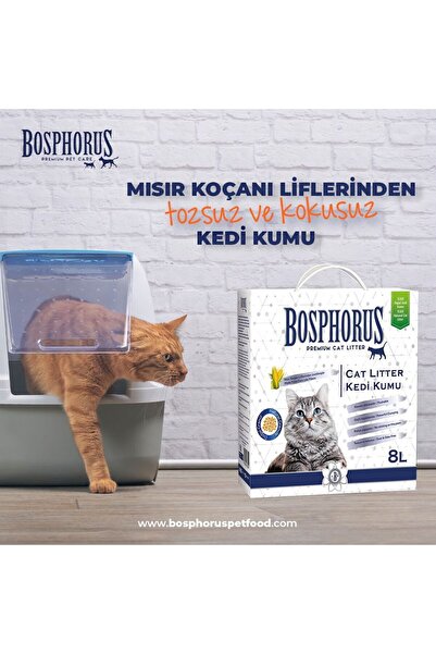 Bosphorus 2 Adet Bosphorus Mısır Koçanı Granülü Doğal Kedi Kumu 8 Lt