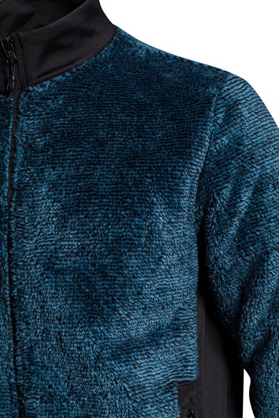 2AS San Diago Erkek Tam Fermuarlı Çizgili Polar Lacivert