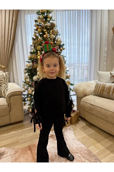 YARENKİDS Costum de jos și de sus pentru fetiță cu detaliu fundă